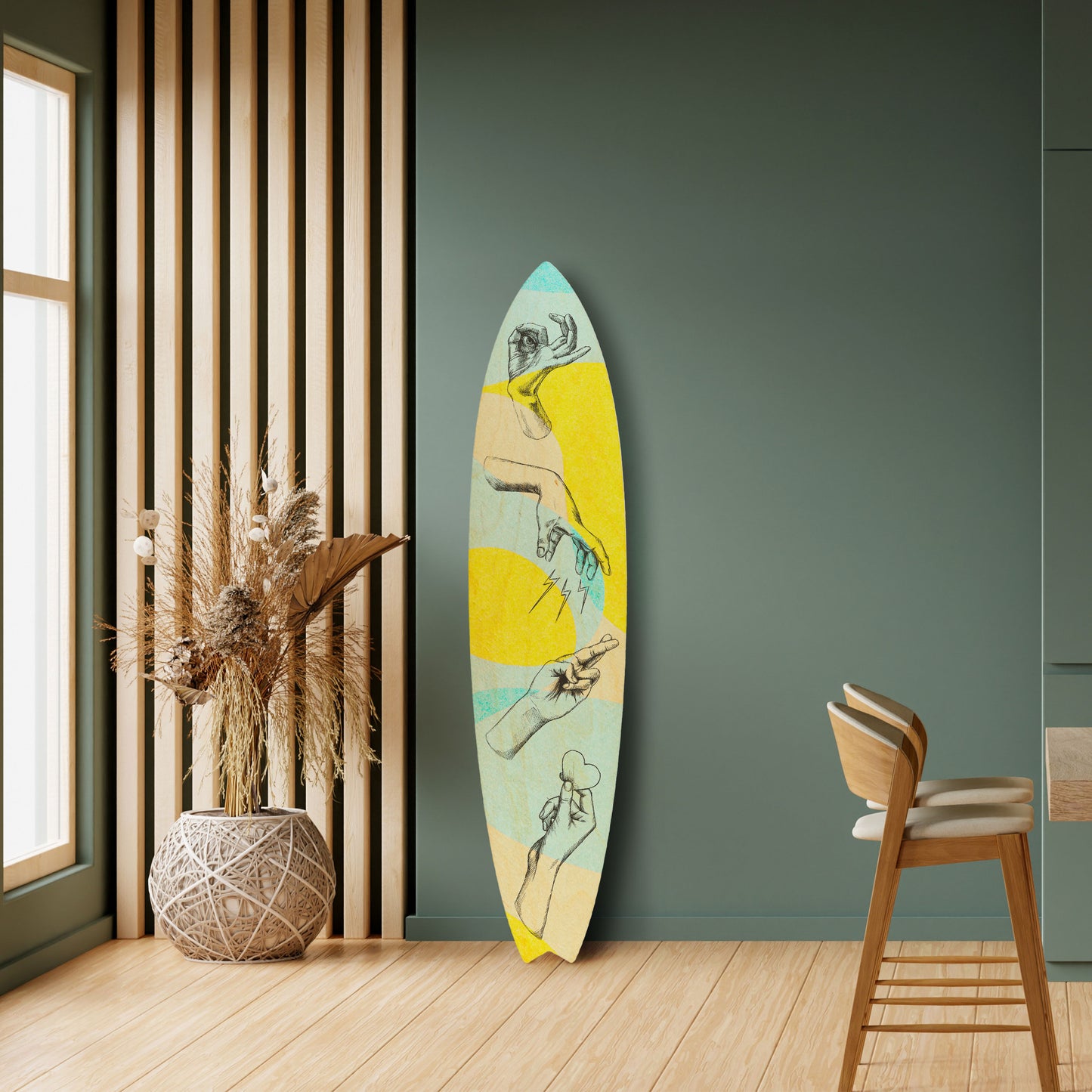 BODY LANGUAGE Decorative Plywood Surfboard
