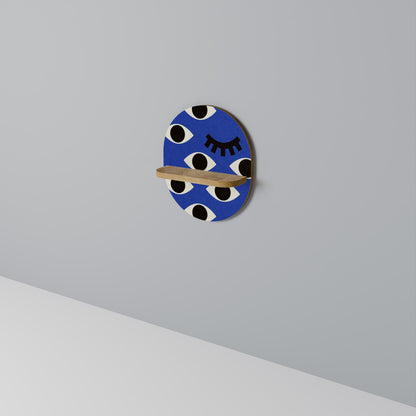 GEOMETRIC EYES Mensola ovale in effetto rovere