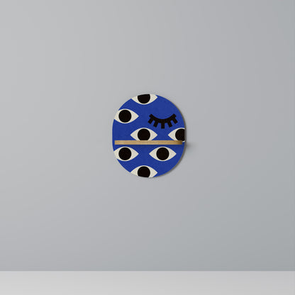 GEOMETRIC EYES Mensola ovale in effetto rovere