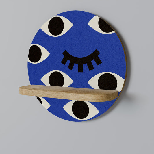 GEOMETRIC EYES Mensola rotonda per arte in effetto rovere