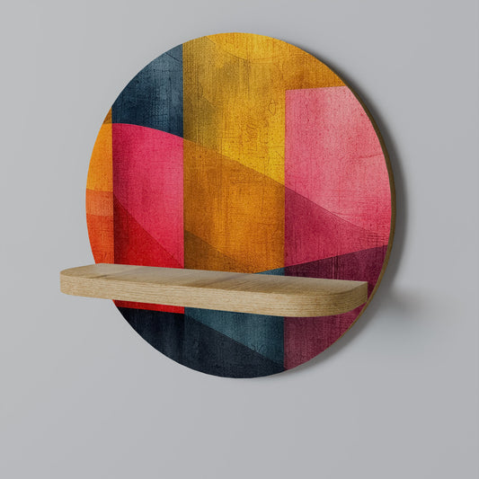 COLORFUL SOUNDS Mensola rotonda per l'arte in effetto rovere