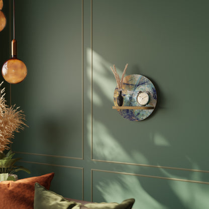 PENSIERI ASTRATTi Mensola rotonda per arte in effetto rovere