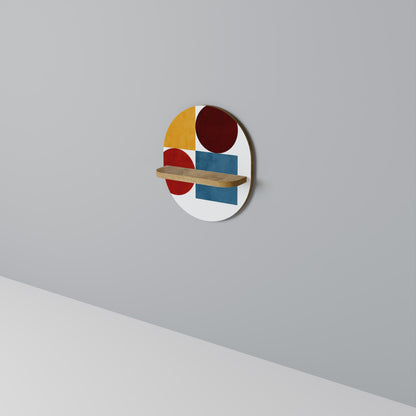 PUZZLE GEOMETRICO Mensola ovale in effetto rovere