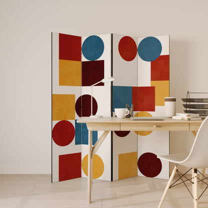 PUZZLE GEOMETRICO Divisorio decorativo per ambienti a 4 pannelli