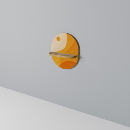 ORANGE ARRANGEMENT Mensola ovale in effetto rovere