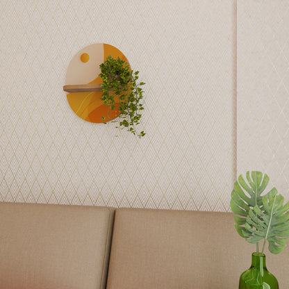 ORANGE ARRANGEMENT Mensola ovale in effetto rovere