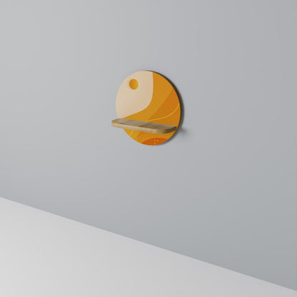 ORANGE ARRANGEMENT Mensola rotonda per arte in effetto rovere