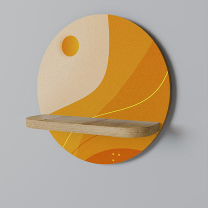 ORANGE ARRANGEMENT Mensola rotonda per arte in effetto rovere