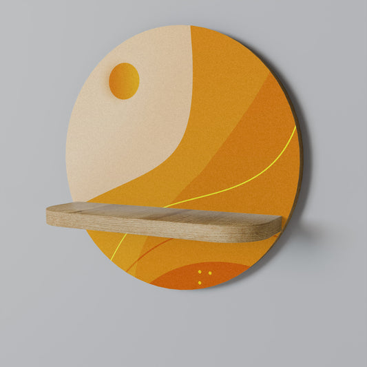 ORANGE ARRANGEMENT Mensola rotonda per arte in effetto rovere