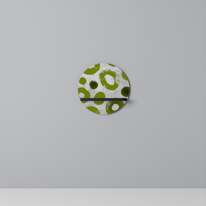 GREEN RHAPSODY Round Art Shelf In Black Finish