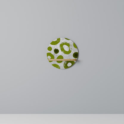 GREEN RHAPSODY Round Art Shelf In Oak Effect