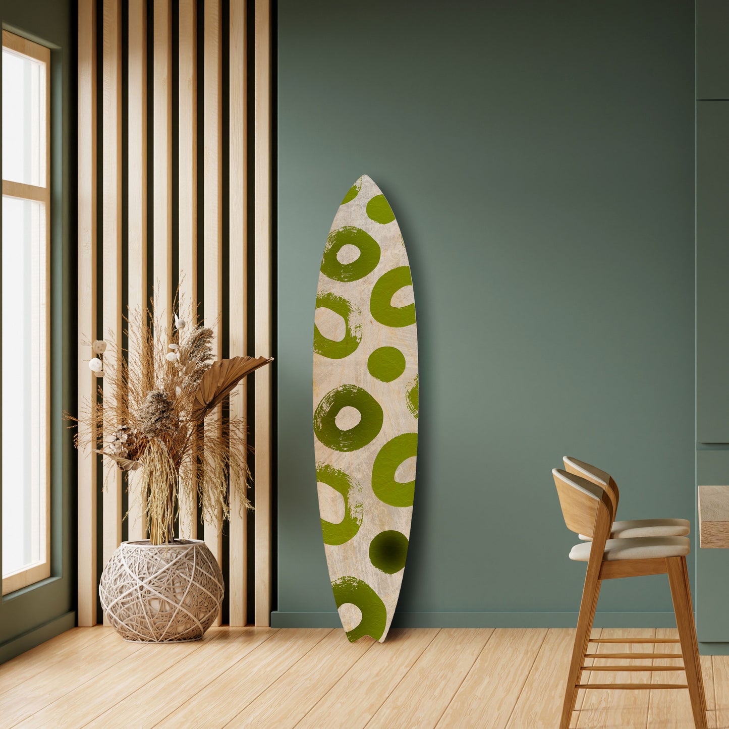 GREEN RHAPSODY Decorative Plywood Surfboard