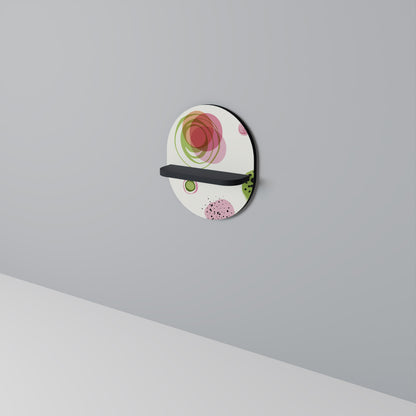 COLORFUL COSMOS Oval Art Shelf In Black Finish