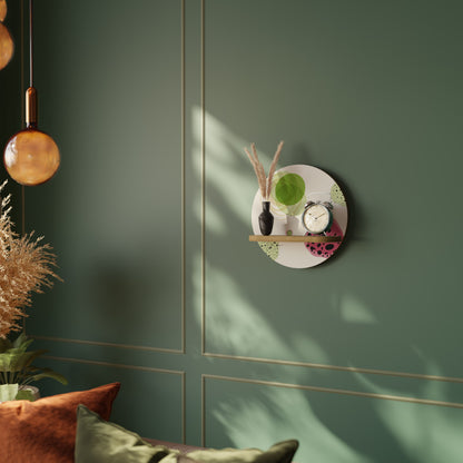 Mensola rotonda COLORFUL COSMOS in effetto rovere