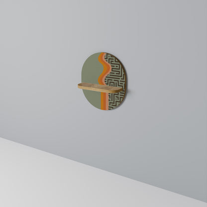 SOLUZIONI SEMPLICI Mensola ovale per opere d'arte in effetto rovere