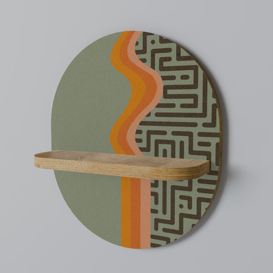 SOLUZIONI SEMPLICI Mensola ovale per opere d'arte in effetto rovere