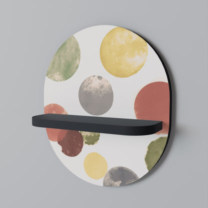 FLEETING HAPPINESS Oval Art Shelf In Black Finish