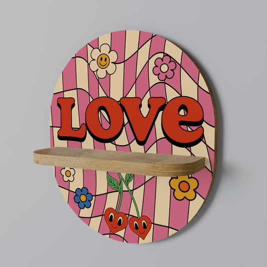 ROCKING LOVE Mensola ovale per opere d'arte in effetto rovere