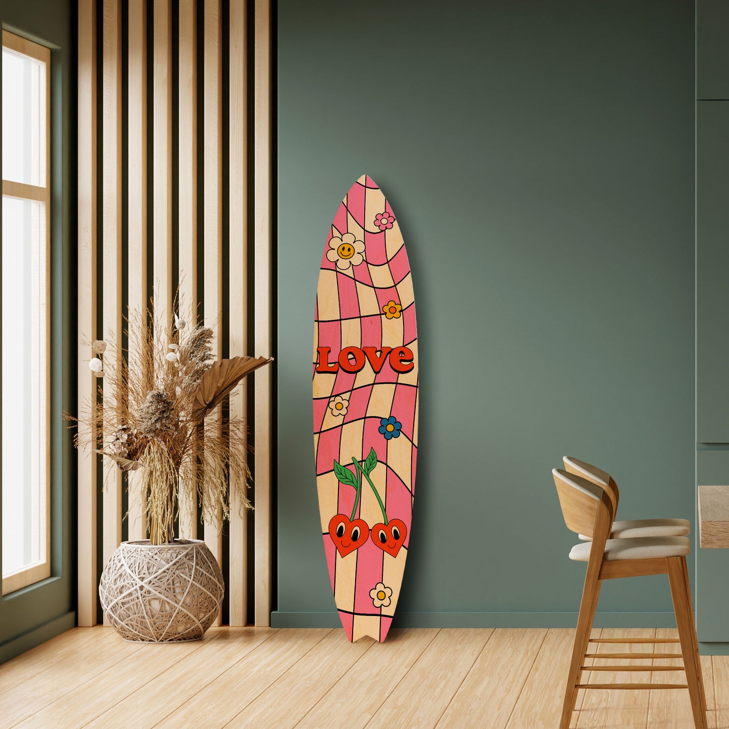 ROCKING LOVE Tavola da surf decorativa in compensato