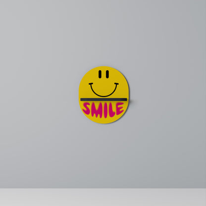KEEP SMILING Oval Art Shelf In Black Finish