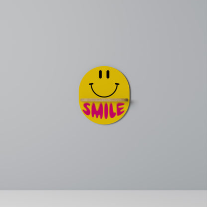KEEP SMILING Mensola ovale per opere d'arte in effetto rovere