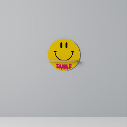 KEEP SMILING Mensola rotonda per arte in effetto rovere