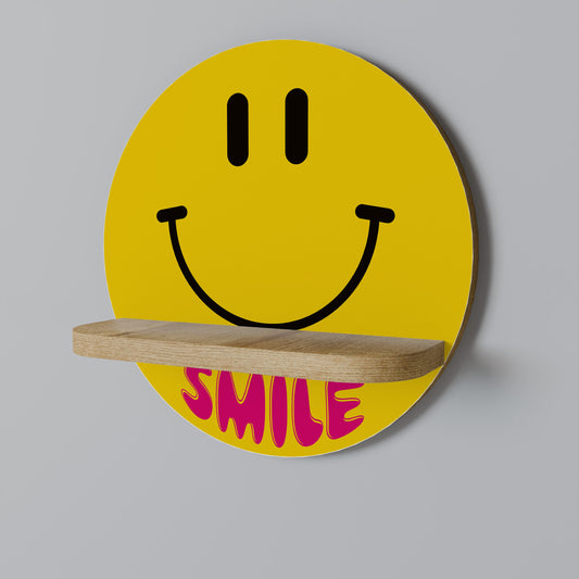 KEEP SMILING Mensola rotonda per arte in effetto rovere
