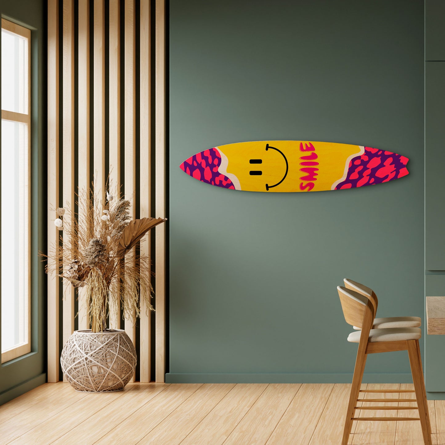 KEEP SMILING Decorative Plywood Surfboard