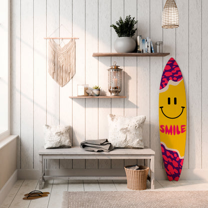 KEEP SMILING Decorative Plywood Surfboard