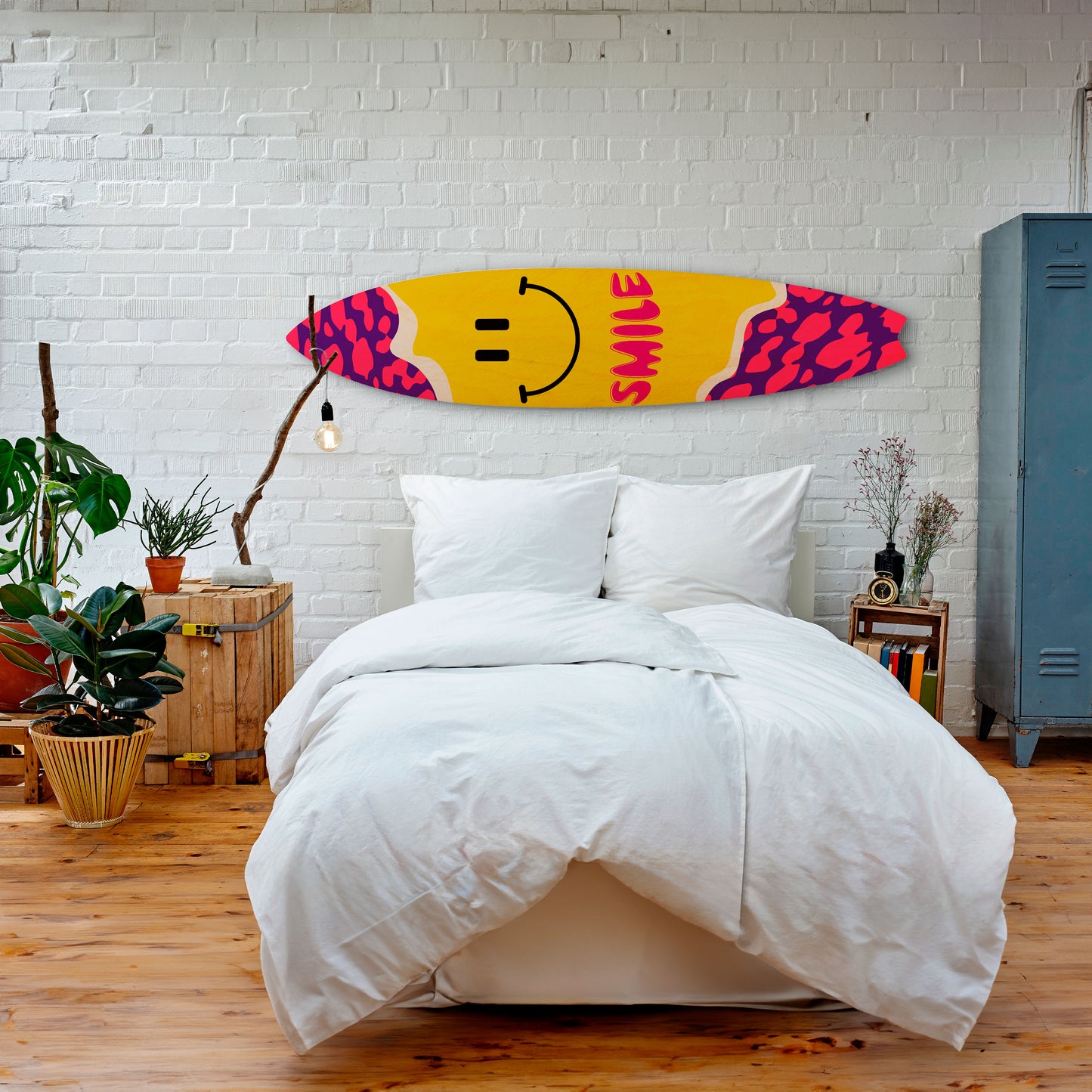 KEEP SMILING Decorative Plywood Surfboard