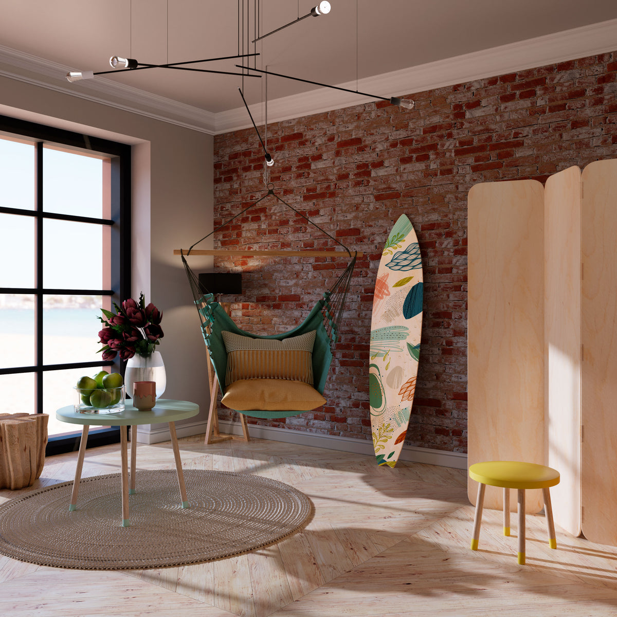 BOTANICAL HURRICANE Surfboard Decorative Panel