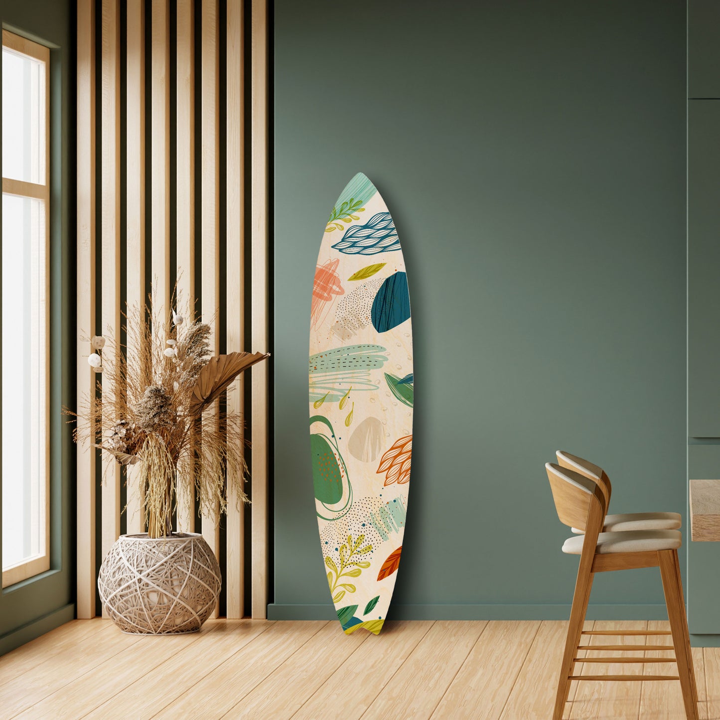 BOTANICAL HURRICANE Decorative Plywood Surfboard