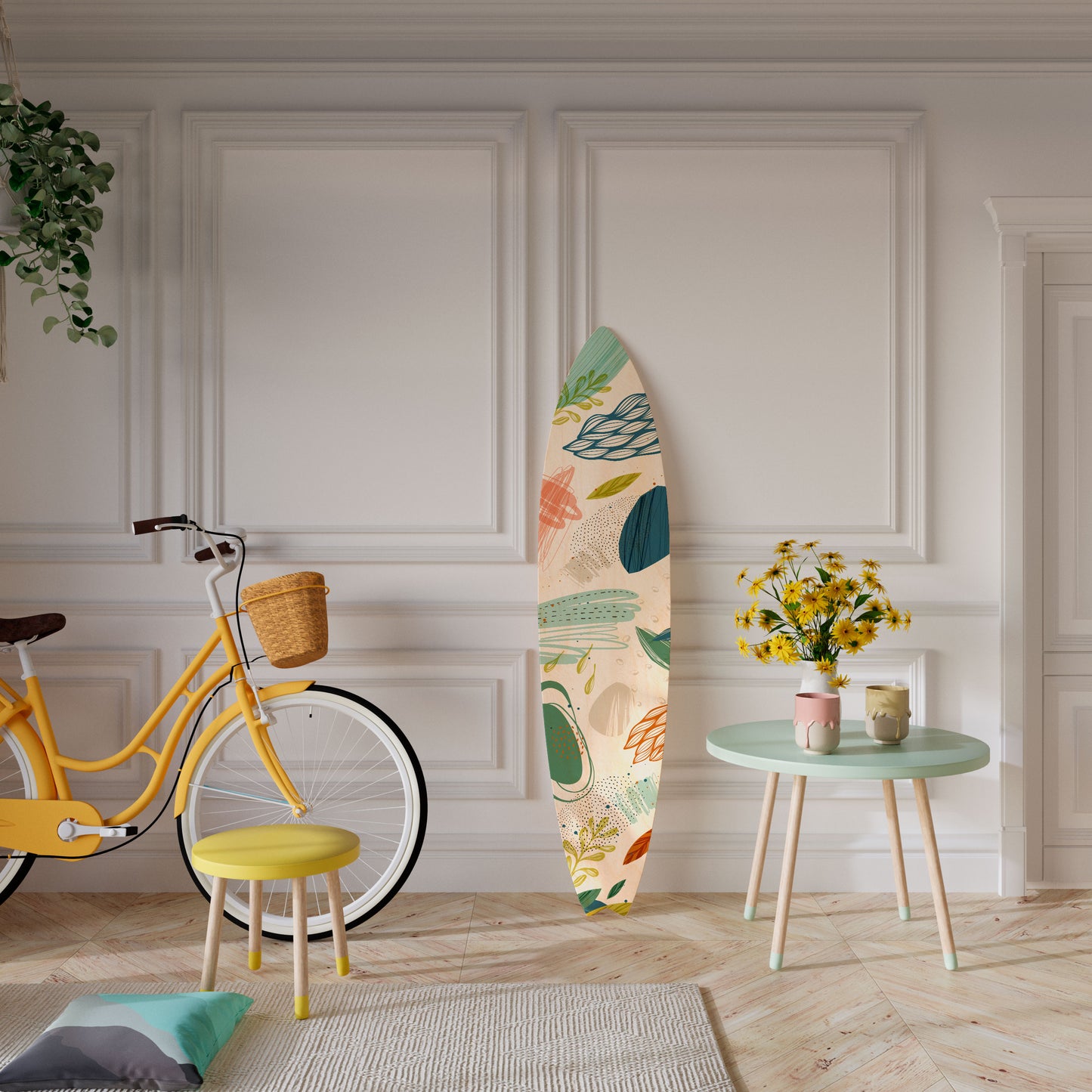 BOTANICAL HURRICANE Decorative Plywood Surfboard