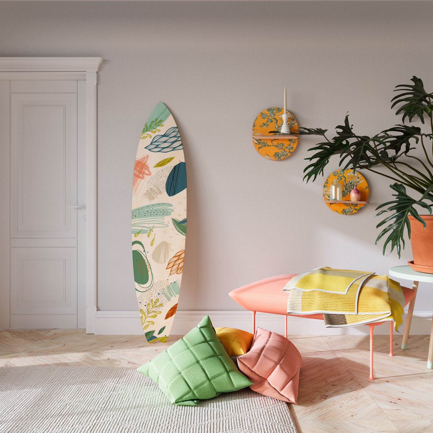 BOTANICAL HURRICANE Decorative Plywood Surfboard