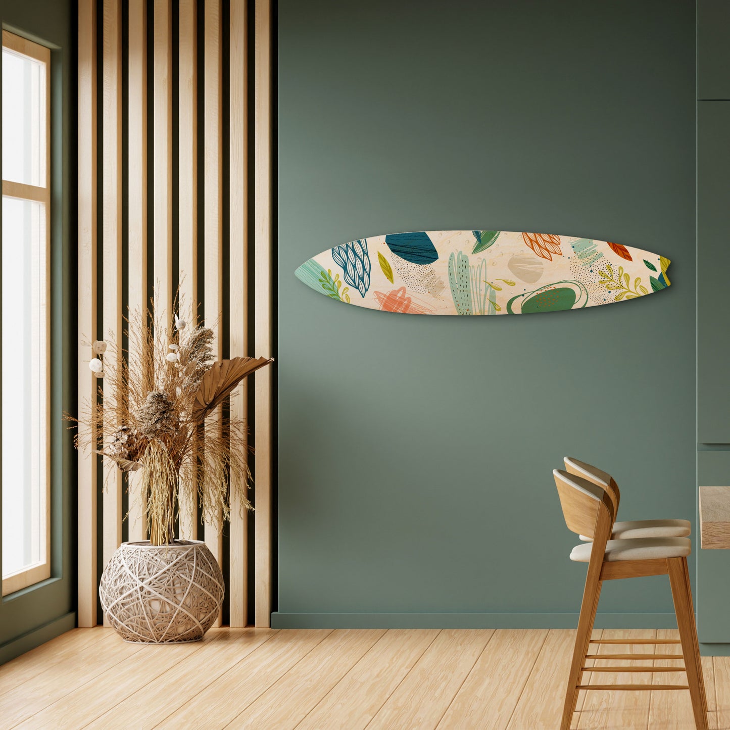 BOTANICAL HURRICANE Decorative Plywood Surfboard