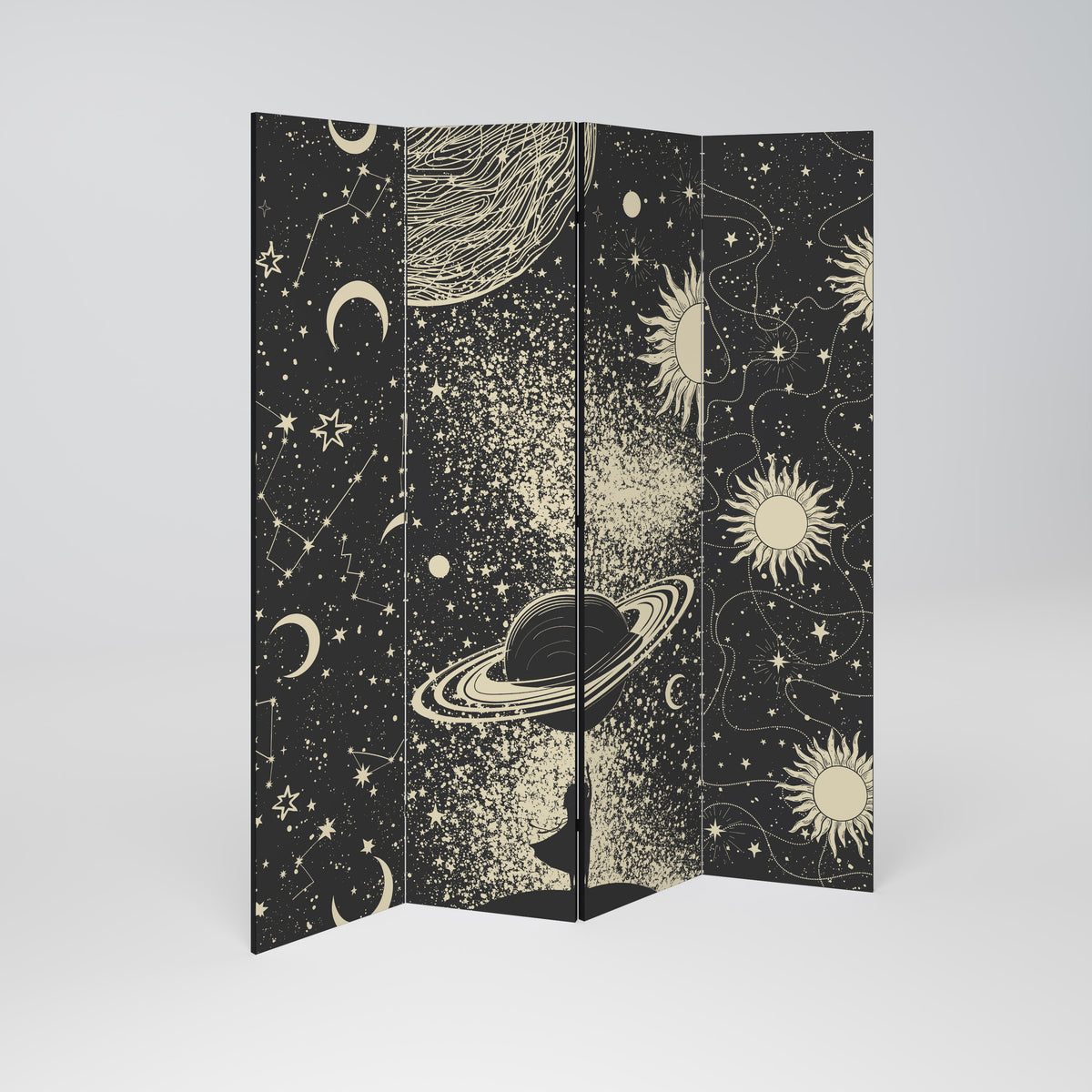 BRILLIANT UNIVERSE Decorative 4-Panel Room Divider