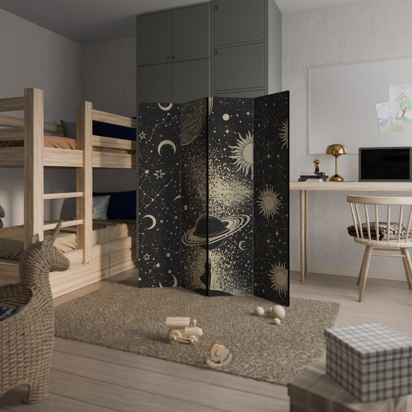 BRILLIANT UNIVERSE Divisorio decorativo per ambienti a 4 pannelli
