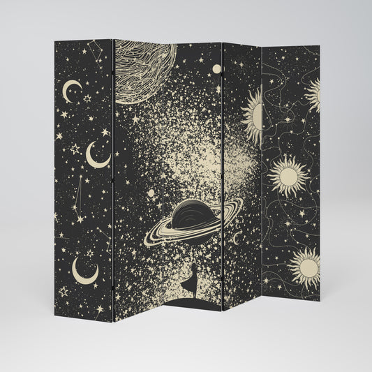 BRILLIANT UNIVERSE Divisorio decorativo per ambienti a 5 pannelli