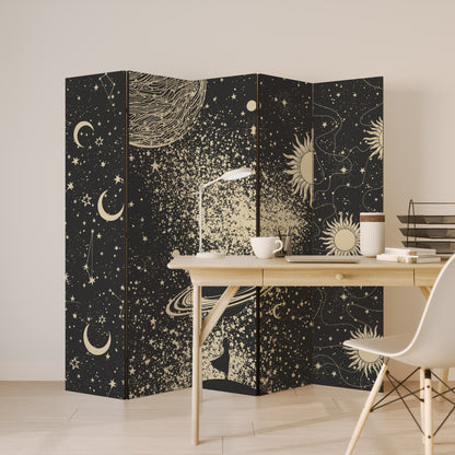 BRILLIANT UNIVERSE Divisorio decorativo per ambienti a 5 pannelli