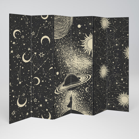 BRILLIANT UNIVERSE Divisorio decorativo per ambienti a 6 pannelli