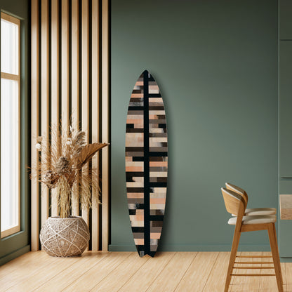 COLLAGE OF RECTANGLES Decorative Plywood Surfboard