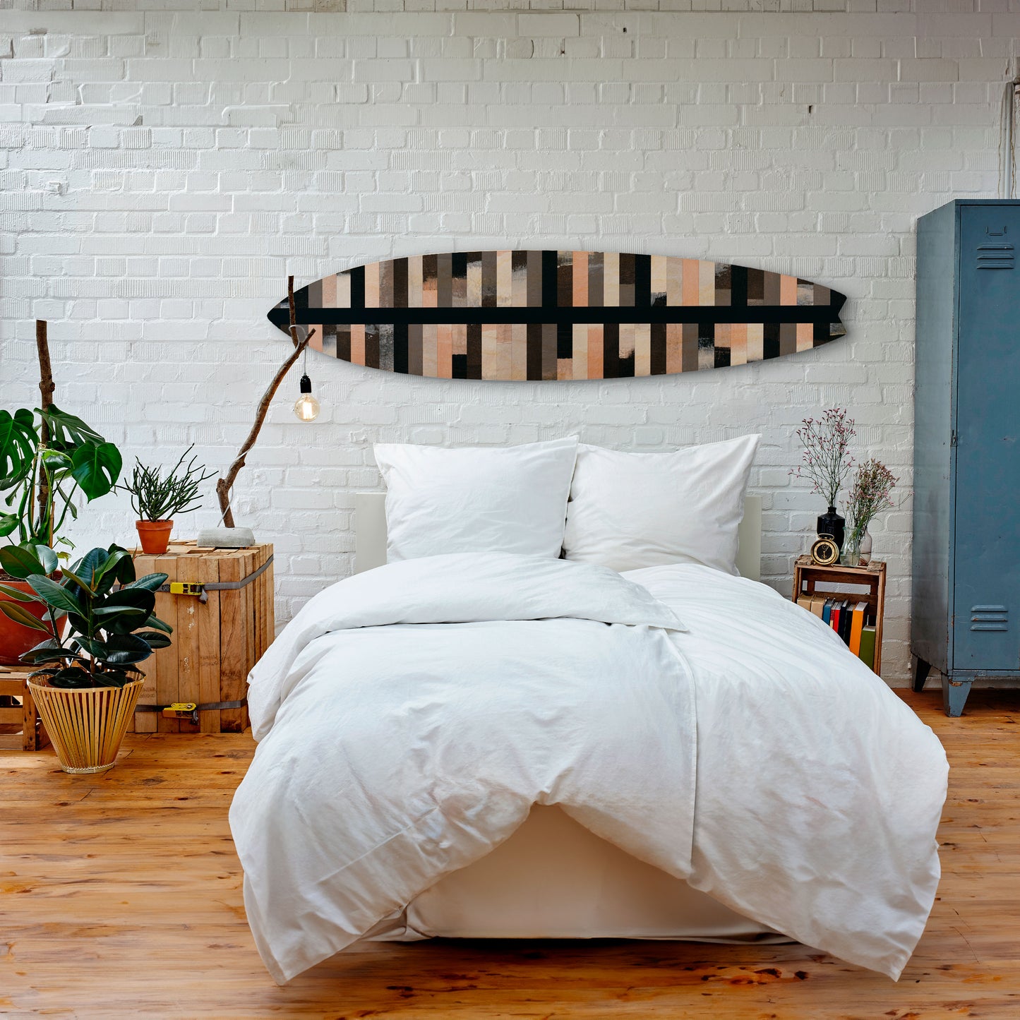 COLLAGE OF RECTANGLES Decorative Plywood Surfboard