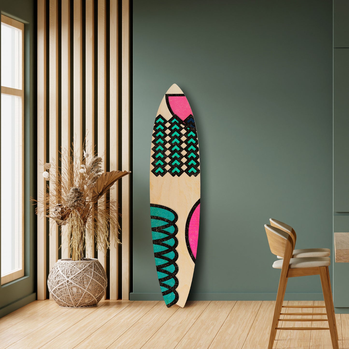 GEOMETRIC RHAPSODY Decorative Plywood Surfboard