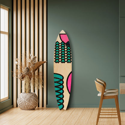 GEOMETRIC RHAPSODY Decorative Plywood Surfboard