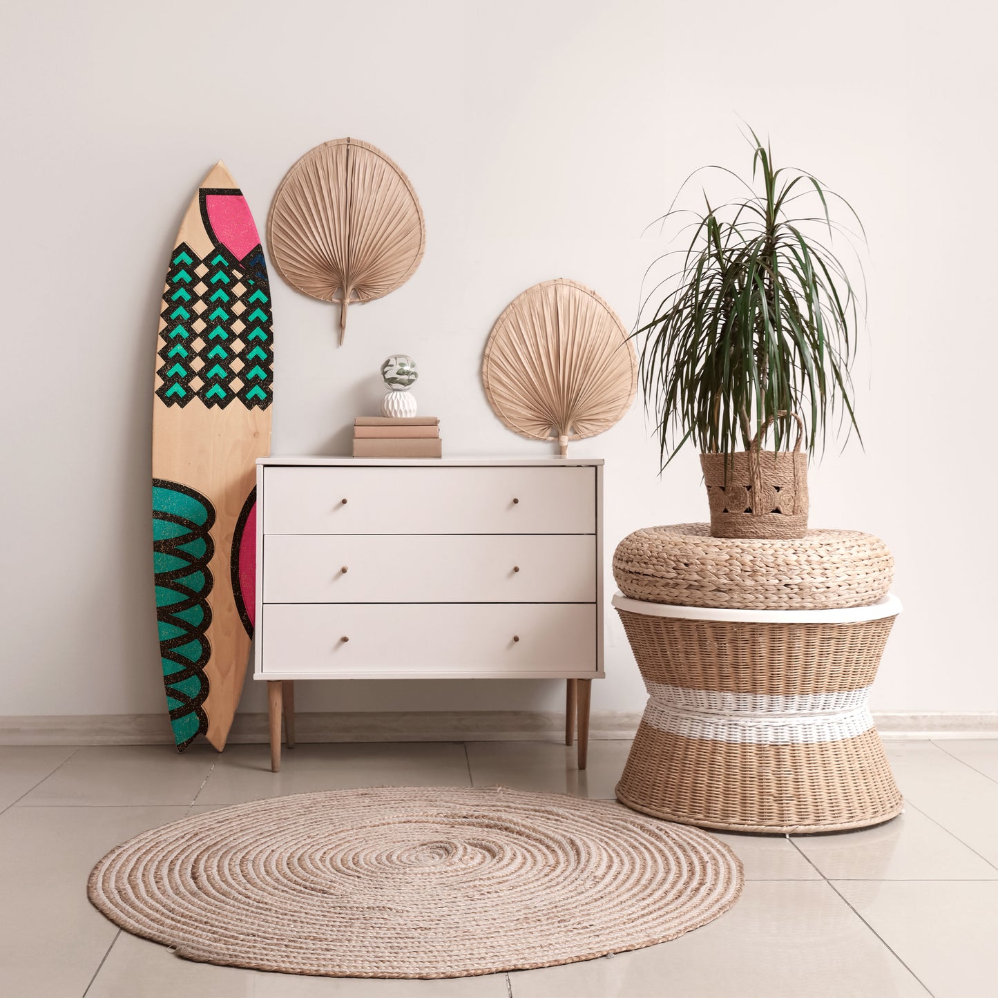 GEOMETRIC RHAPSODY Decorative Plywood Surfboard