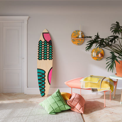 GEOMETRIC RHAPSODY Decorative Plywood Surfboard