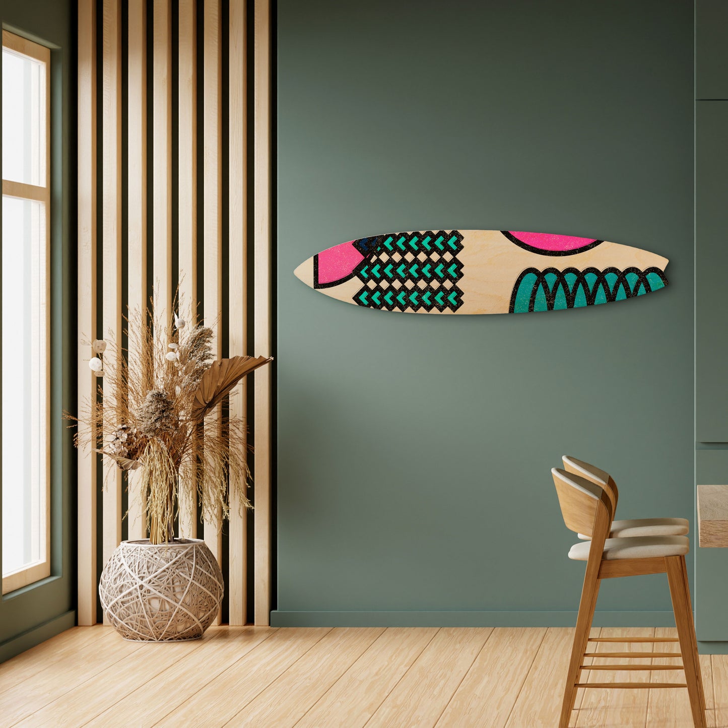 GEOMETRIC RHAPSODY Decorative Plywood Surfboard