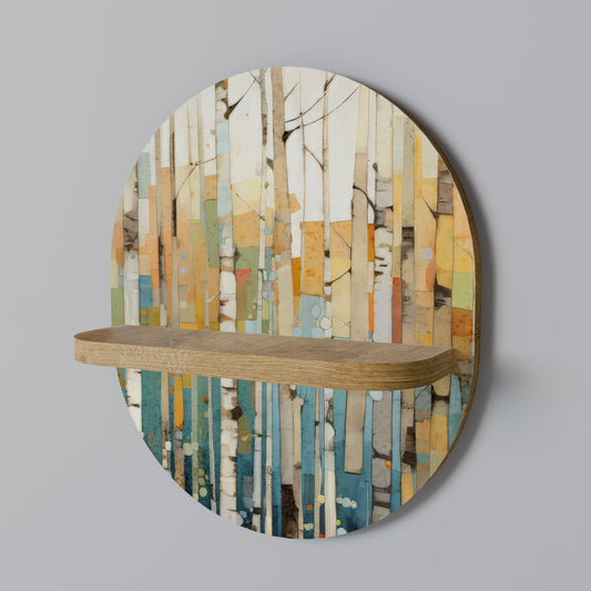 BIRCH KALEIDOSCOPE Mensola ovale per opere d'arte in effetto rovere