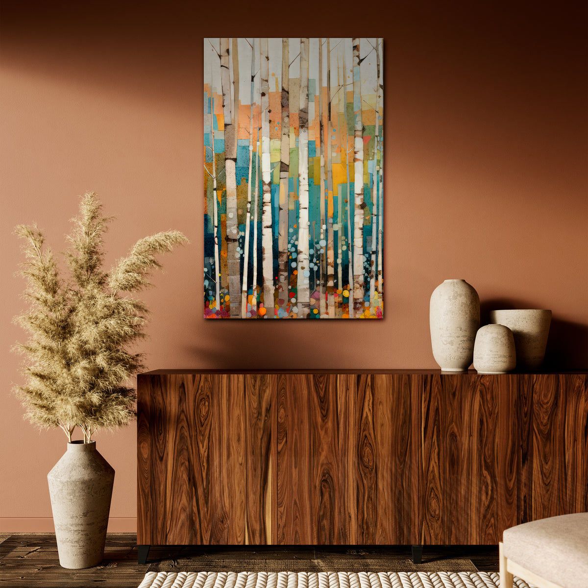 BIRCH KALEIDOSCOPE Vertical Canvas Print