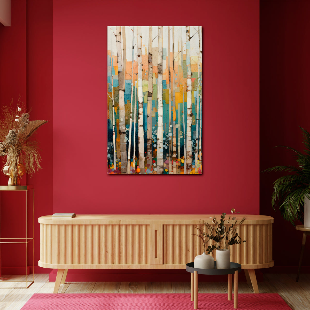 BIRCH KALEIDOSCOPE Vertical Canvas Print